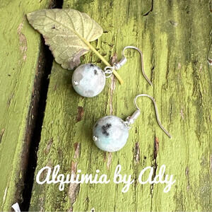 Fall vibes colorful Sesame jasper big 12mm spheres dangle earrings/bohemian